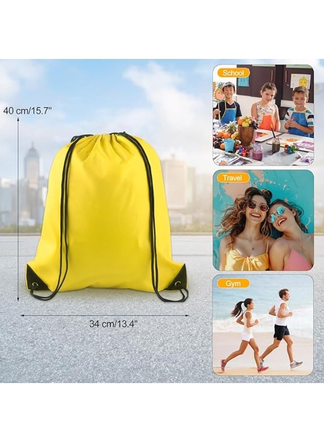 12 Pcs Drawstring Backpack Bags Sport Gym Sack Cinch Bags Bulk for School Traveling and Storage - Image 4