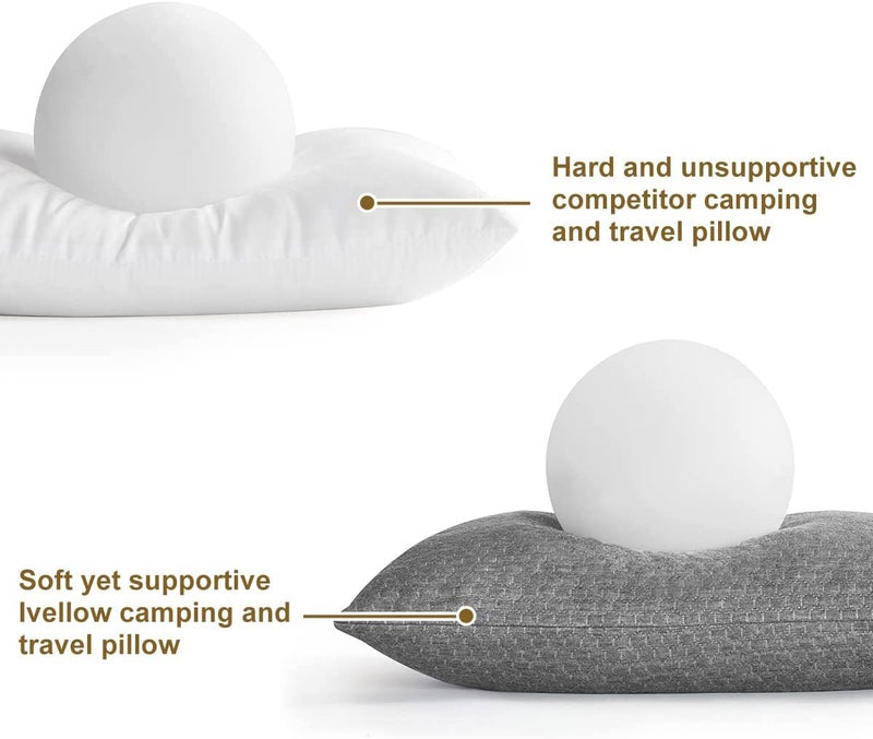 Ivellow Memory Foam Travel Pillow Compressible Camping Pillow for Sleeping Shredded Memory Foam Pillow Compact Firm Supportive Travel Pillow for Adults Kids Outdoor Backpacking Hiking Essential Gear-S - Image 4