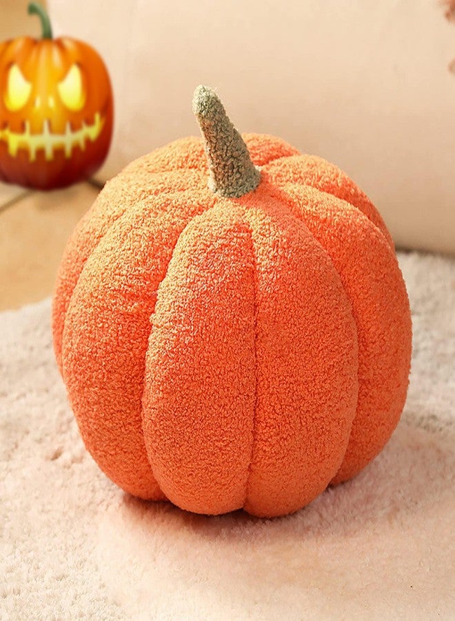 ELETON Fall Decor, Fall Pumpkin Throw Pillows for Couch, Pumpkin Plush Pillows for Halloween Home Living Room Decorations, 11.8"x6", Orange+White, Set of 2 - Image 3