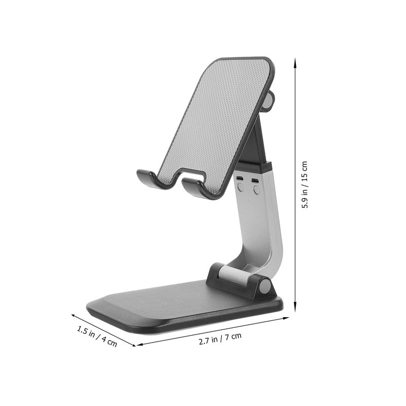 Foldable Metal Phone Tablet Stand Portable Holder Weighted Base Black - Image 3
