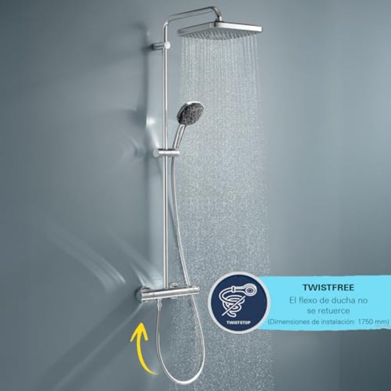 خرطوم دش Relexaflex مقاس 1500 مم سطح أملس سهل التنظيف ومقاوم للحرارة ومضاد للطي ومقاوم للانحناء وتركيبات الحمام كروم 28151001 - Image 5