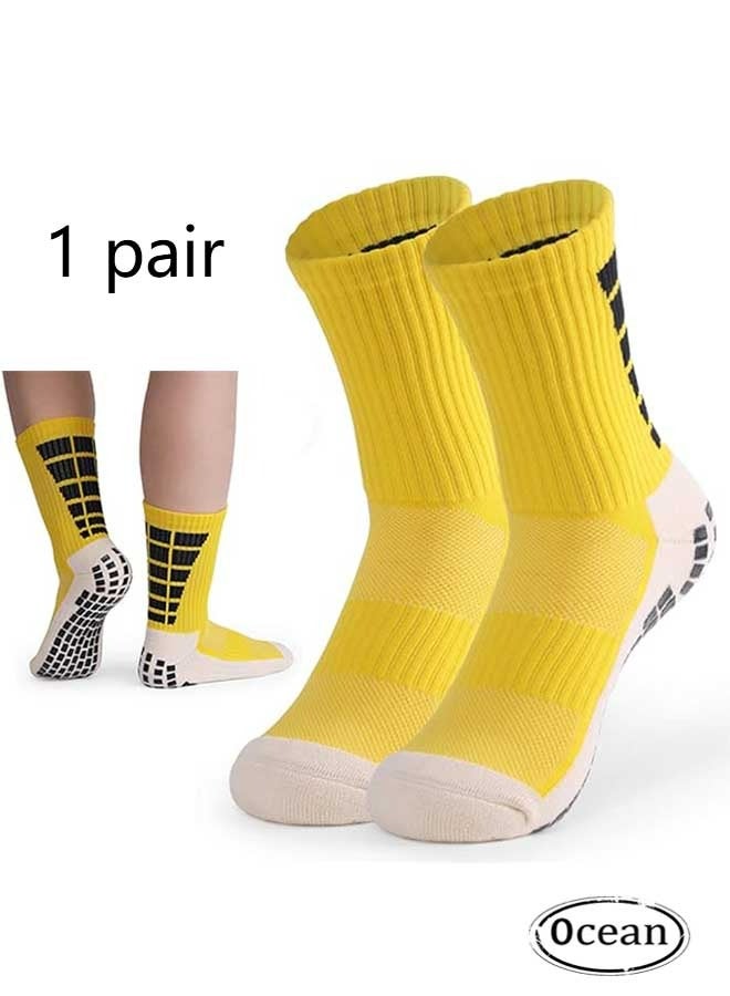 Ocean Men's Anti Slip Football Socks, Mens Sports Socks, for Running Cycling Basketball Hiking Football Sports With Grippers Socks  - Image 1