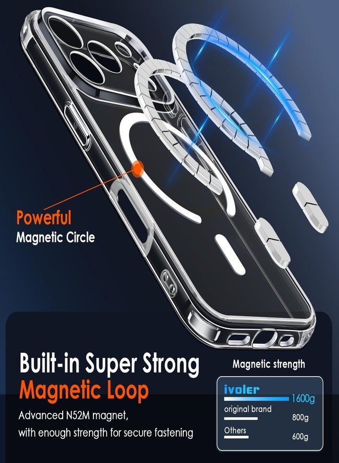 إيفولير جراب إيفولر المغناطيسي لهاتف آيفون 17 برو (6.3 بوصة)، لا يصفر لونه أبدًا، حماية عسكرية، مقاوم للصدمات والخدوش، جراب حماية شفاف - Image 4