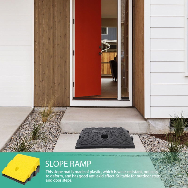 2pcs Car Slope Ramp With Buckle Plastic Threshold Ramp 250x270x70mm For Loading Dock Wheelchair Use Home Steps Vehicle Access - Image 5