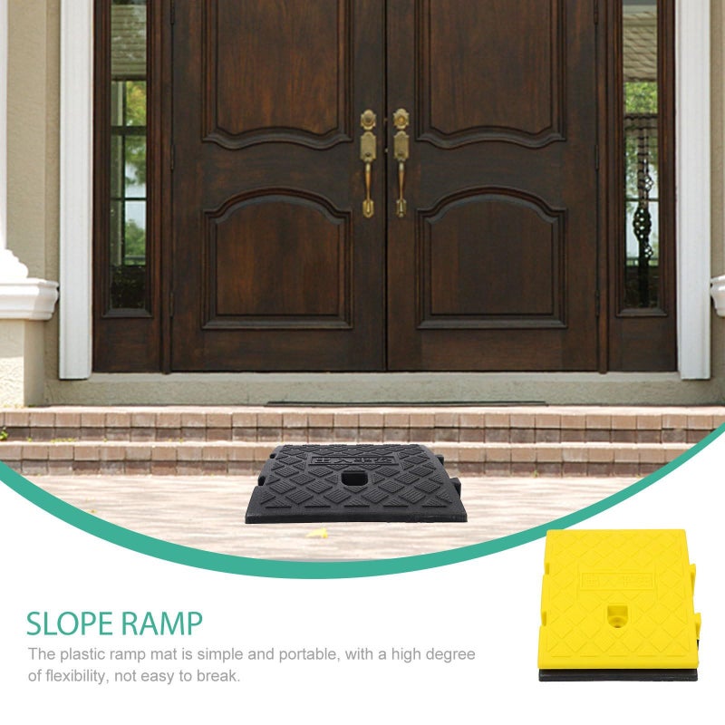 2pcs Car Slope Ramp With Buckle Plastic Threshold Ramp 250x270x70mm For Loading Dock Wheelchair Use Home Steps Vehicle Access - Image 4