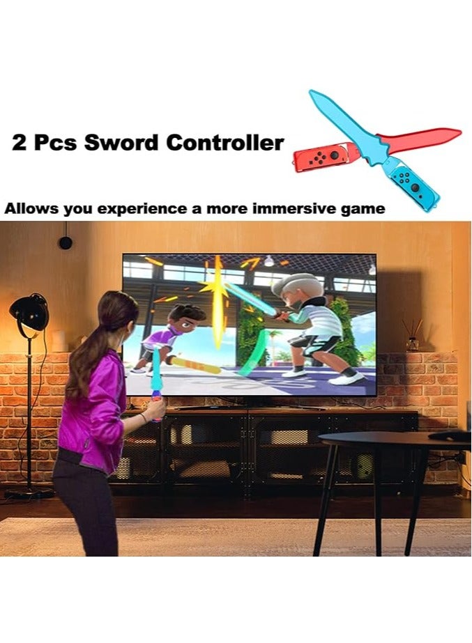 Switch Accessory Set Compatible with Nintendo Switch, 10-in-1 Kit for Switch/Switch OLED, Wristband, Tennis Racket, Golf Club, Leg Strap, Sword Controller - Image 4
