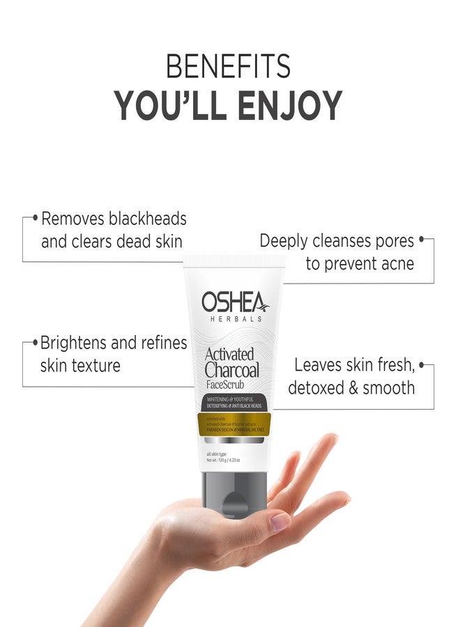 Oshea Herbals Activated Charcoal Face Scrub for All Skin Types | For Whitening, Youthful & Anti Black Heads | Enriched with Licorice Extracts | Paraben, Silicon & Mineral Oil Free - 120g - Image 3