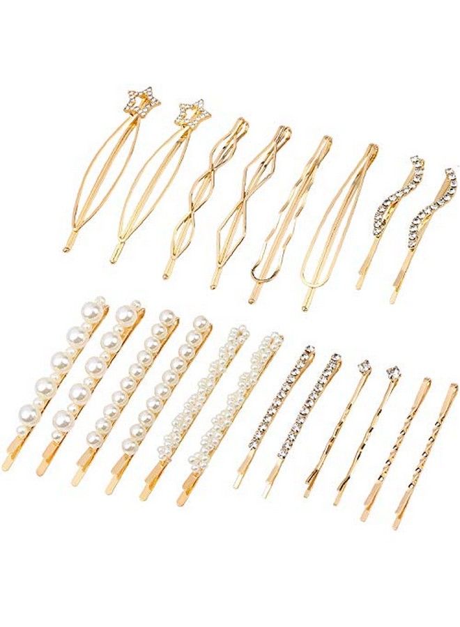 Folansy 20 Pieces Elegant Hair Barrettes Bridal Golden Metal Hair Clip Artificial Pearl Hair Pins And Clear Rhinestone Bobby Pin For Weddings Hair Accessories - Image 3