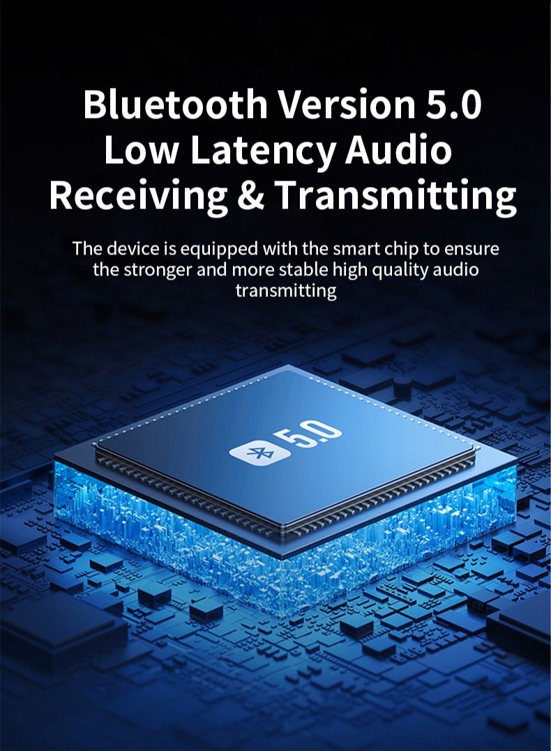 Bluetooth Audio Receiver Transmitter 5.0 with Low Latency, Dual Mode Wireless Adapter with External Antenna, LED Indicator, Auto Pairing, for TV, Car, Home Stereo, Computer and Amplifier - Image 4