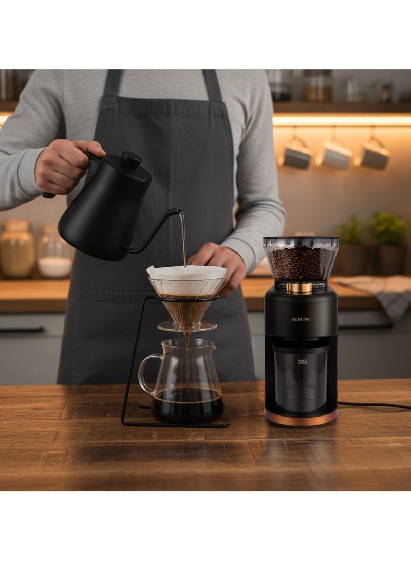 REBUNE Nebras Coffee Grinder 200W, 35 Grinding Levels, with 250g Coffee Bean Hopper Capacity and 130g Grinding Bowl Capacity - Image 5