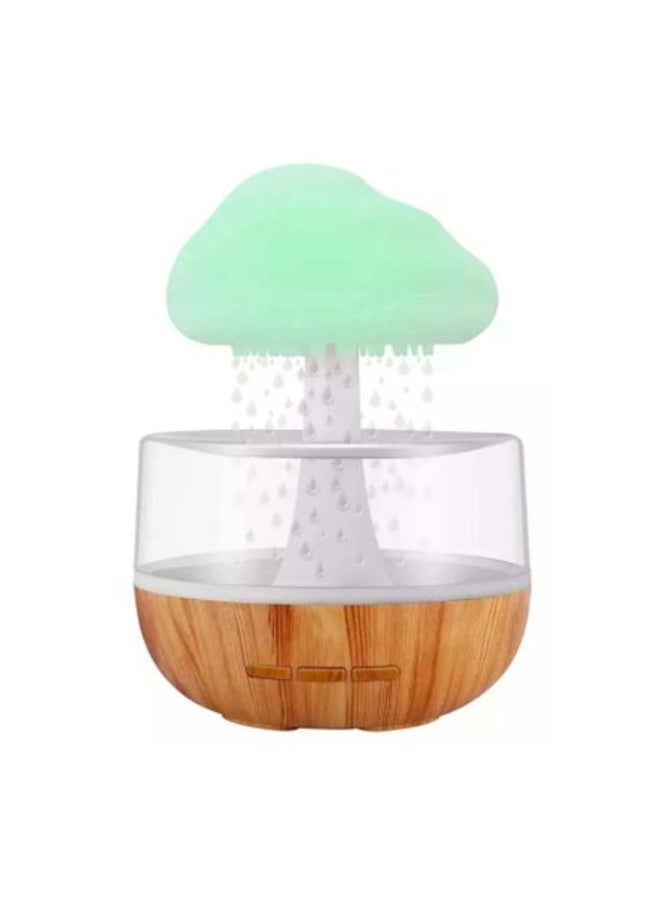 Rain Cloud Humidifier with Raindrop Sound – 7 Color LED Night Light Aroma Diffuser 200ml+ with Wooden Base Design