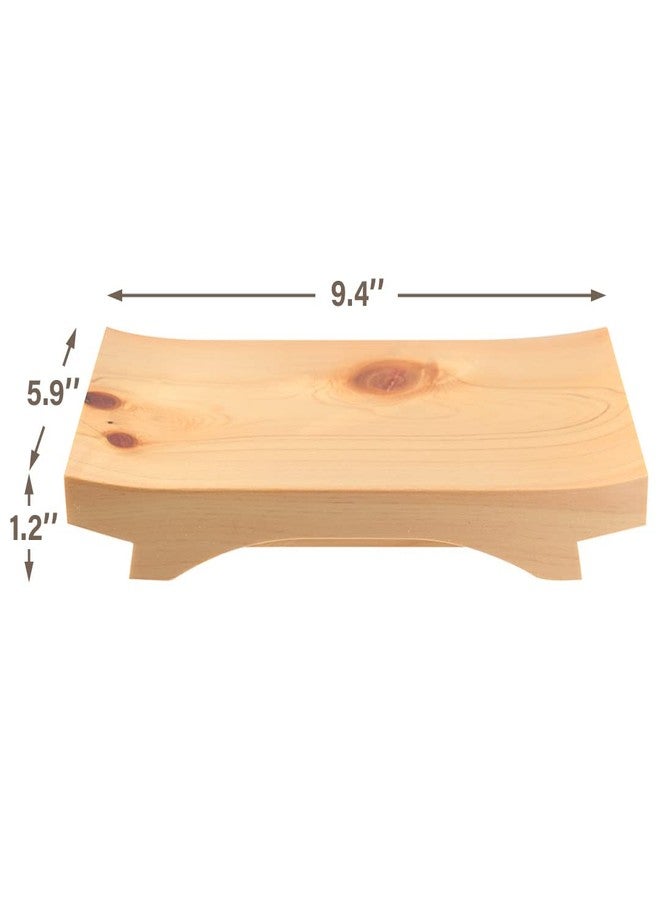TIKUSAN Sushi Hinoki Serving Geta Plate Platter Board Japanese Style Tableware Made in Japan (9.4" x 5.9") - Image 4