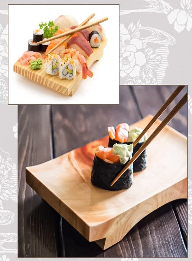 TIKUSAN Sushi Hinoki Serving Geta Plate Platter Board Japanese Style Tableware Made in Japan (9.4" x 5.9") - Image 2