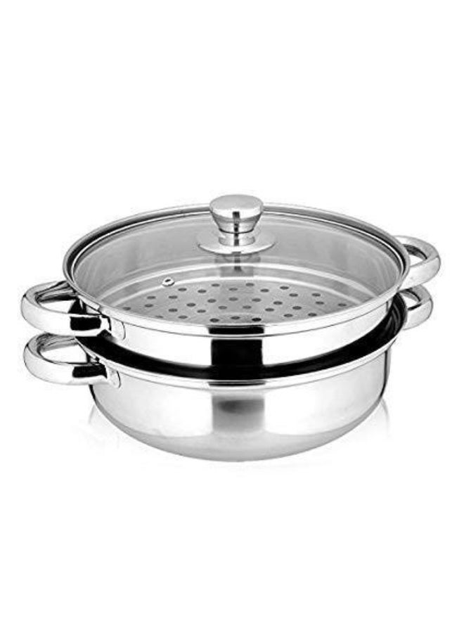 Stainless Steel Steamer Pot 2 Tier 28 Cm - Image 1