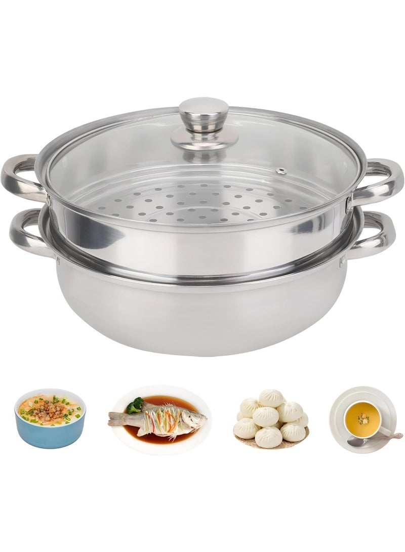 Stainless Steel Steamer Pot 2 Tier 28 Cm - Image 5