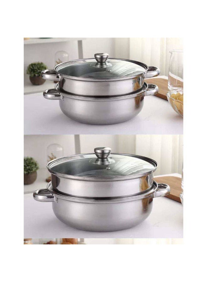 Stainless Steel Steamer Pot 2 Tier 28 Cm - Image 3