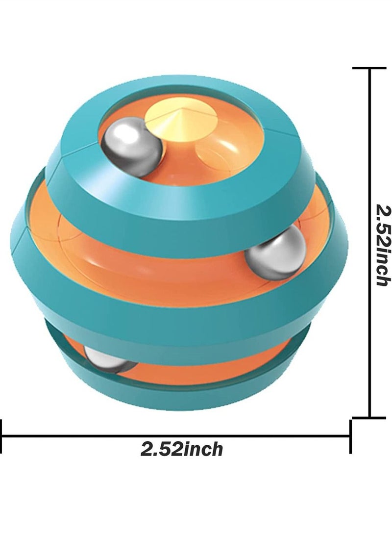 سيوسي دوران مغناطيسي مداري ، لعبة كرة فيدجيت ، لعبة مكعب سبينر ، لعبة روبيك منضدية سحرية ، توحد ، مقاومة الإجهاد والضغط ، لعبة تعليمية ، مناسبة للأطفال ، الأولاد ، الفتيات ، الكبار (سماوي) - Image 2