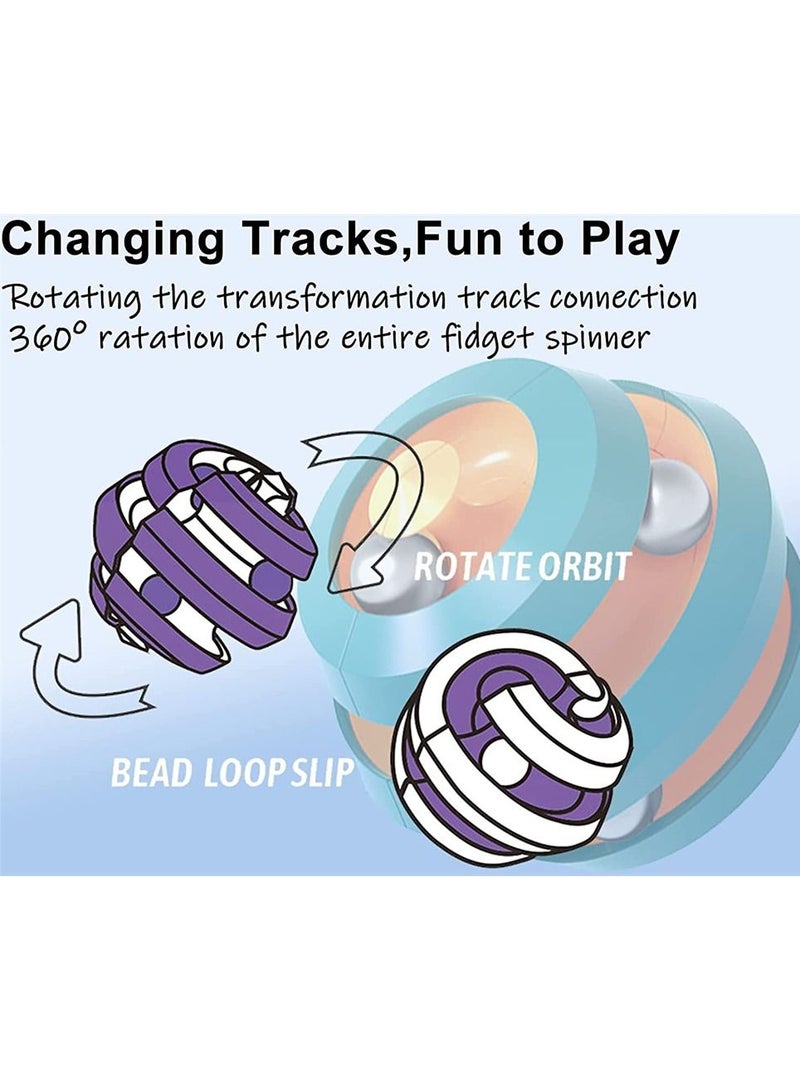 سيوسي دوران مغناطيسي مداري ، لعبة كرة فيدجيت ، لعبة مكعب سبينر ، لعبة روبيك منضدية سحرية ، توحد ، مقاومة الإجهاد والضغط ، لعبة تعليمية ، مناسبة للأطفال ، الأولاد ، الفتيات ، الكبار (سماوي) - Image 3
