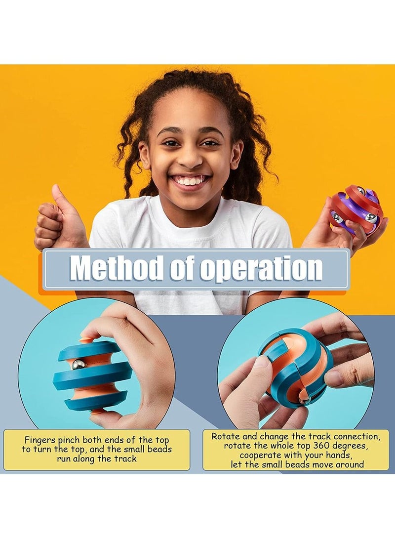 سيوسي دوران مغناطيسي مداري ، لعبة كرة فيدجيت ، لعبة مكعب سبينر ، لعبة روبيك منضدية سحرية ، توحد ، مقاومة الإجهاد والضغط ، لعبة تعليمية ، مناسبة للأطفال ، الأولاد ، الفتيات ، الكبار (سماوي) - Image 4