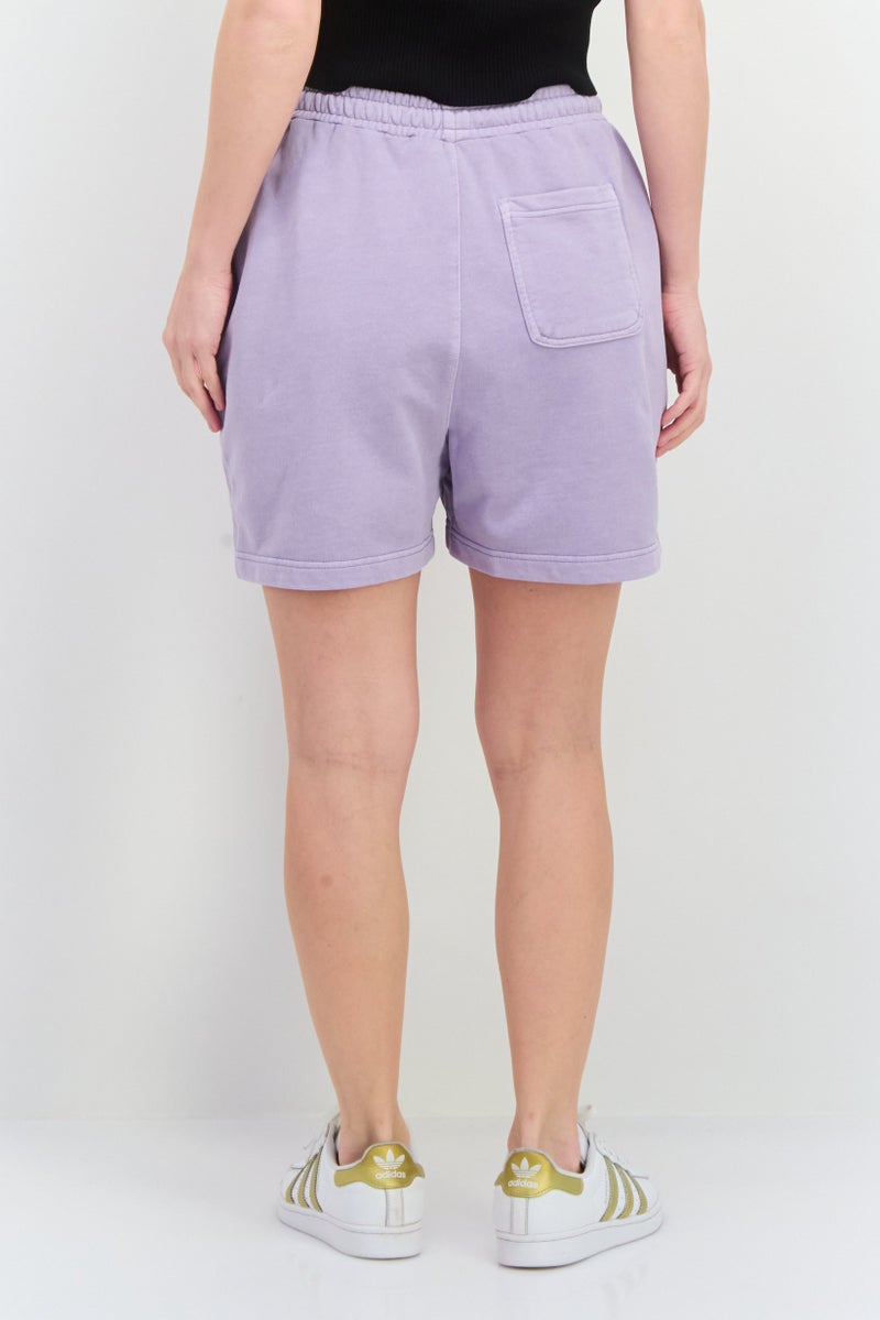 Lyle & Scott Women Embroidered Logo Basic Shorts, Lilac - Image 3