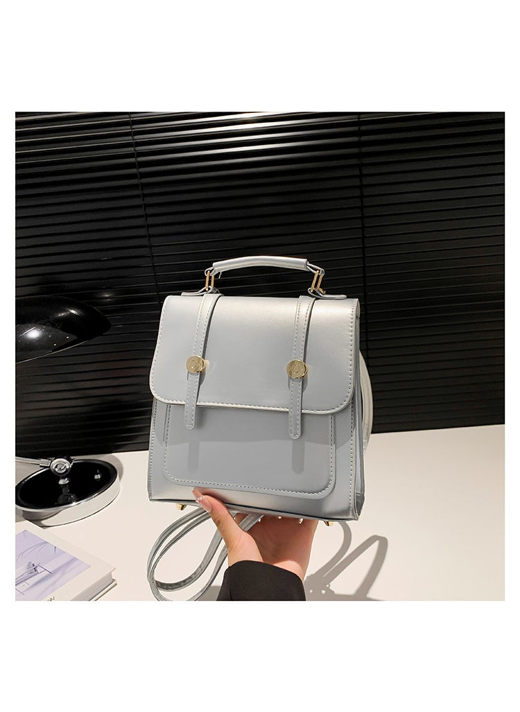 Generic - Vintage British Style Large Capacity Womens Backpack Silver - Image 1