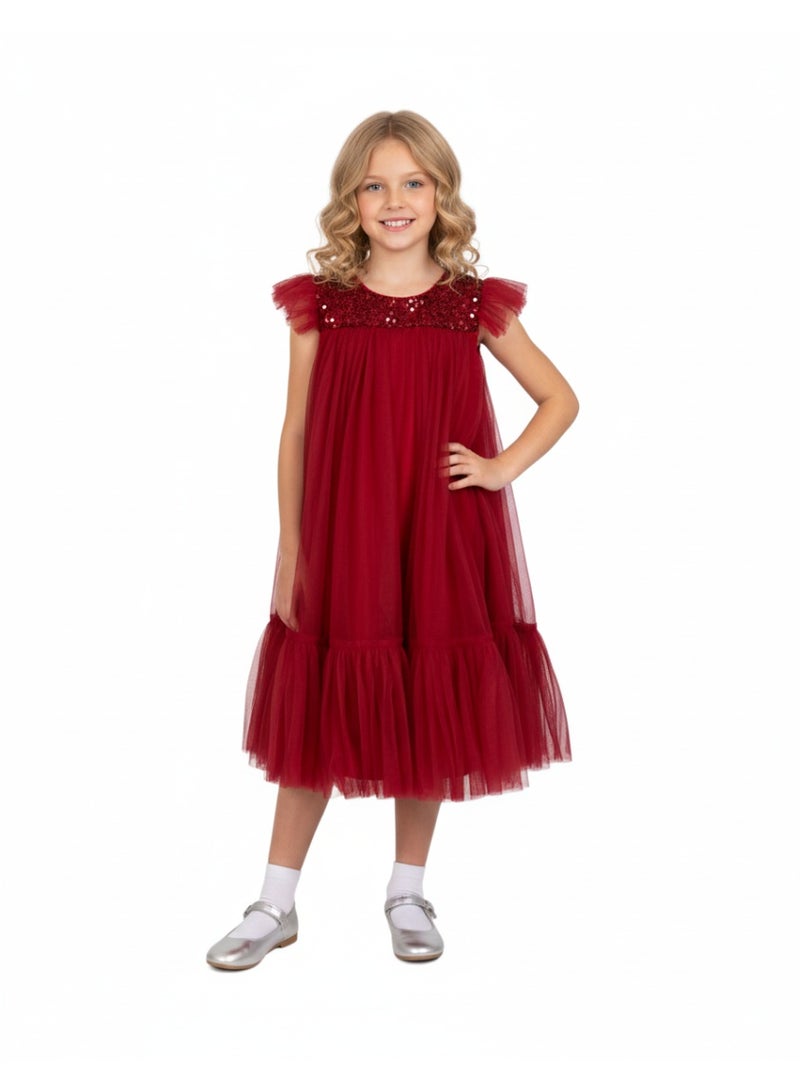 D'Daniela Sequin Bodice Tulle Dress - Image 1