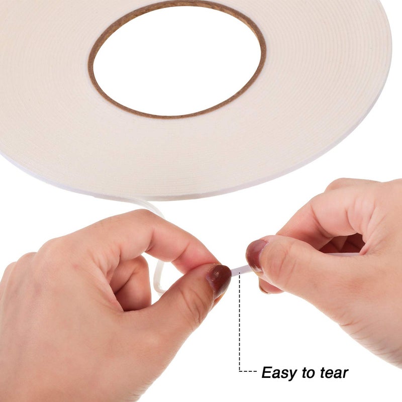 cheekyglo 3 Rolls Double Sided Foam Tape PE Roll Foam Tape Double Faced Sponge Adhesive Mounting Tape (White, 1/8 Inch by 50 Feet) White 1/8 Inch by 50 Feet - Image 5