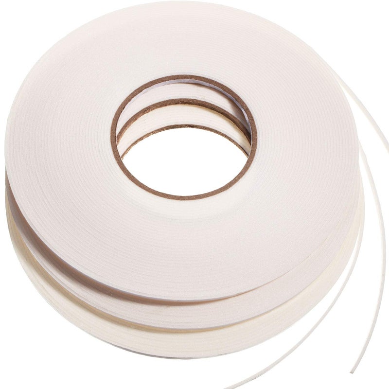 cheekyglo 3 Rolls Double Sided Foam Tape PE Roll Foam Tape Double Faced Sponge Adhesive Mounting Tape (White, 1/8 Inch by 50 Feet) White 1/8 Inch by 50 Feet - Image 1