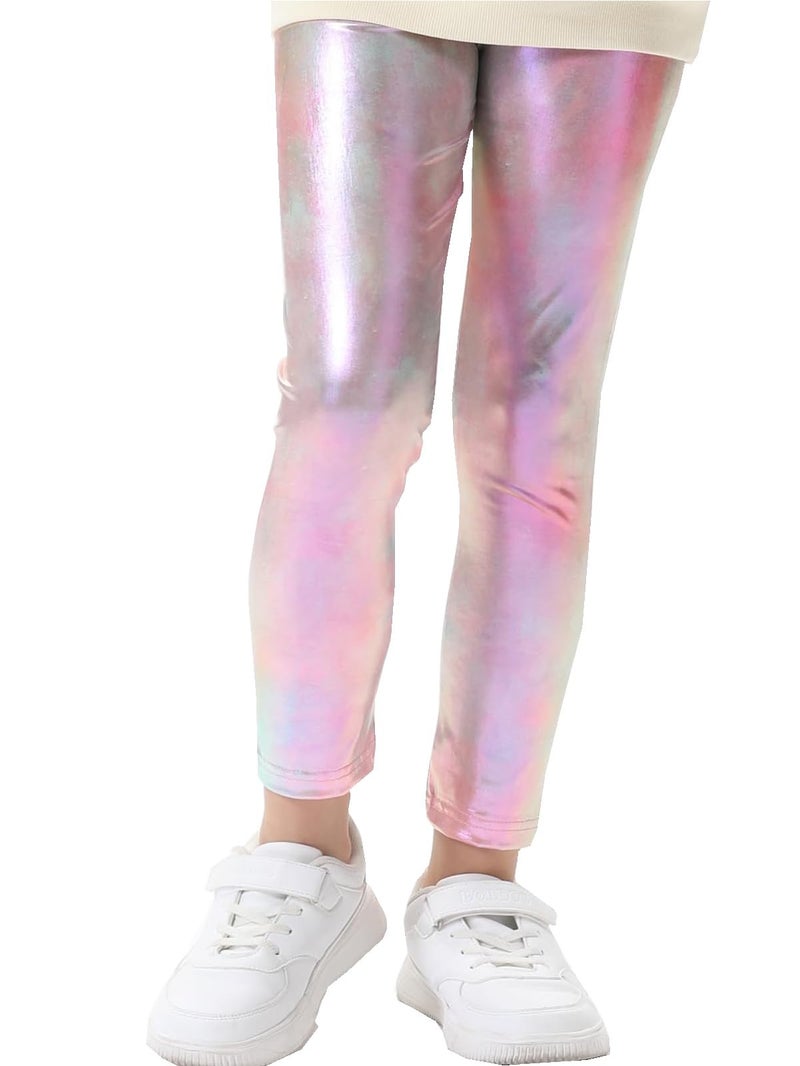 Frogwill Little Girls Tie Dye Mermaid Scale Leggings Fish Pants 5/6Y Pink, Pink, 5-6 Years - Image 1