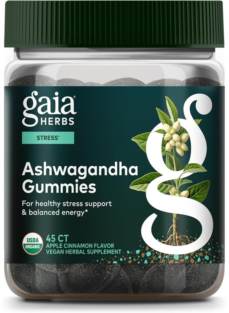 Gaia Herbs جواهر أشواغاندا العضوية، دعم الإجهاد، قرفة، زنجبيل، خالية من الغلوتين، نباتية، 45 قطعة - Image 3