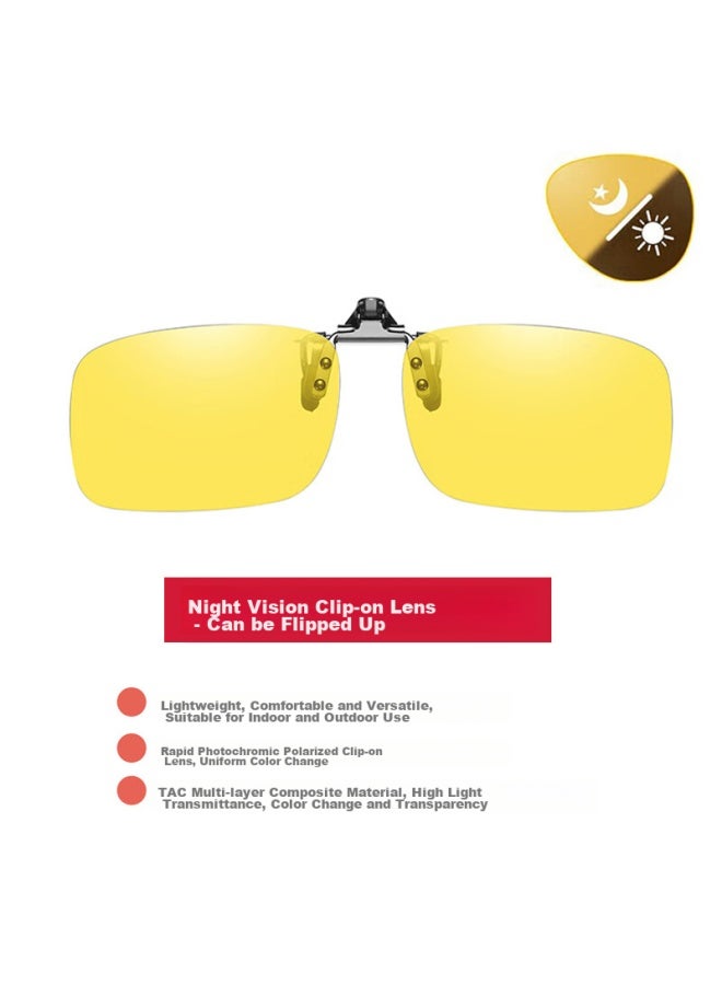 Lovedru Lafudru Night Vision Clip-on, Photochromic Polarized Myopia Gl Clip, Brightening And Sharpening, Reducing Glare, Day And Night Use, Anti-glare - Image 4