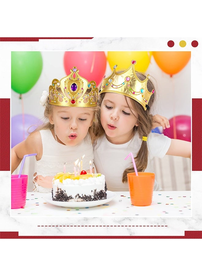 Peachjoy DIY Crown Set, 44 Pcs Birthday Foam Crowns Set for Kids Princess Tiaras Crowns Diamond Sticker Making Kits Kids' Party Supplies  - Image 4