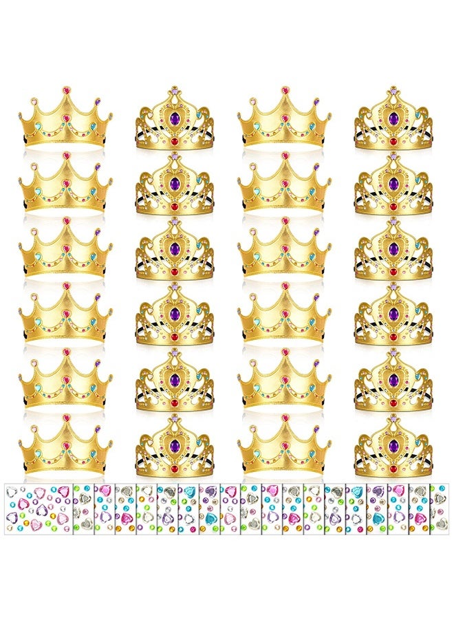 Peachjoy DIY Crown Set, 44 Pcs Birthday Foam Crowns Set for Kids Princess Tiaras Crowns Diamond Sticker Making Kits Kids' Party Supplies  - Image 1