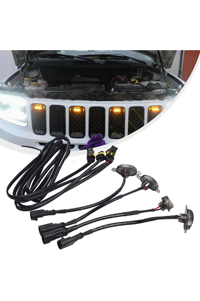 rayihni 4PCS Front Grille LED Light For Jeep For Grand For Cherokee 2003-2021 Amber LED Running Lights Ra... - Image 1