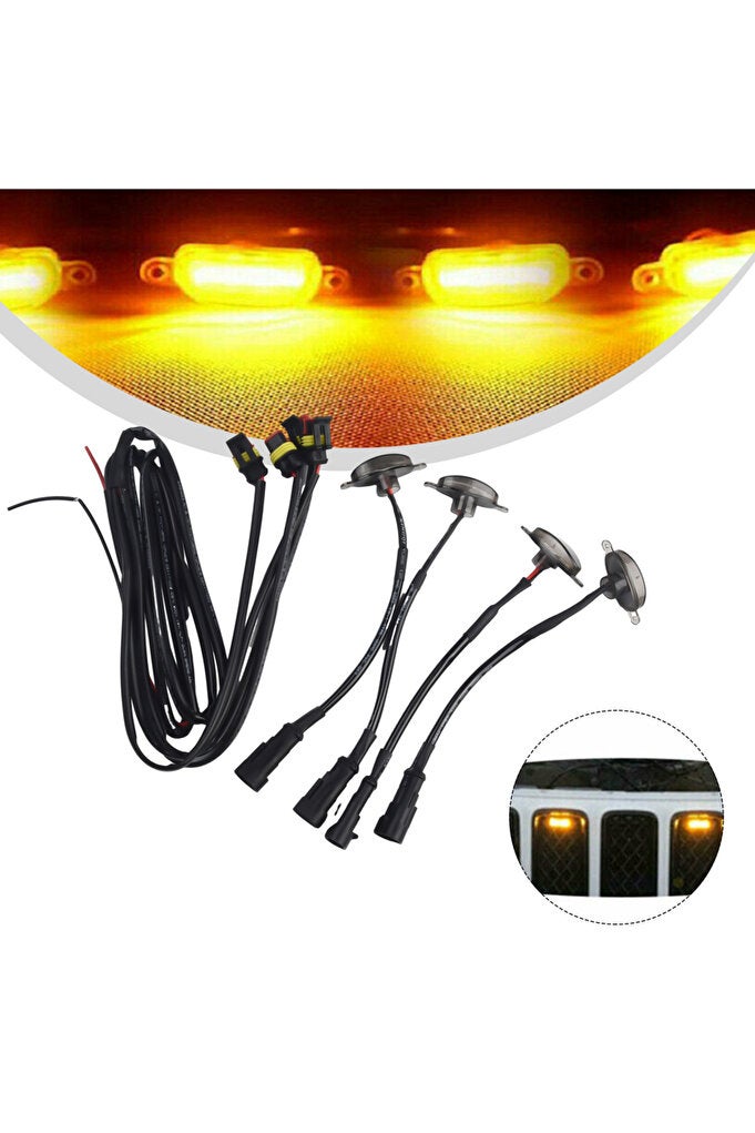 rayihni 4PCS Front Grille LED Light For Jeep For Grand For Cherokee 2003-2021 Amber LED Running Lights Ra... - Image 2