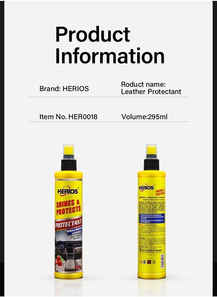 HERIOS - Shines & Protects Protectant Spray, 295 ml, Strawberry Scent - Image 1