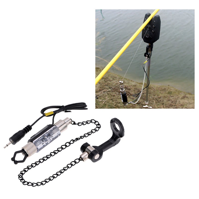 COONOR Iron Fishing Bite Alarm Chain Hanger Swinger LED Illuminated Indicator - Image 4