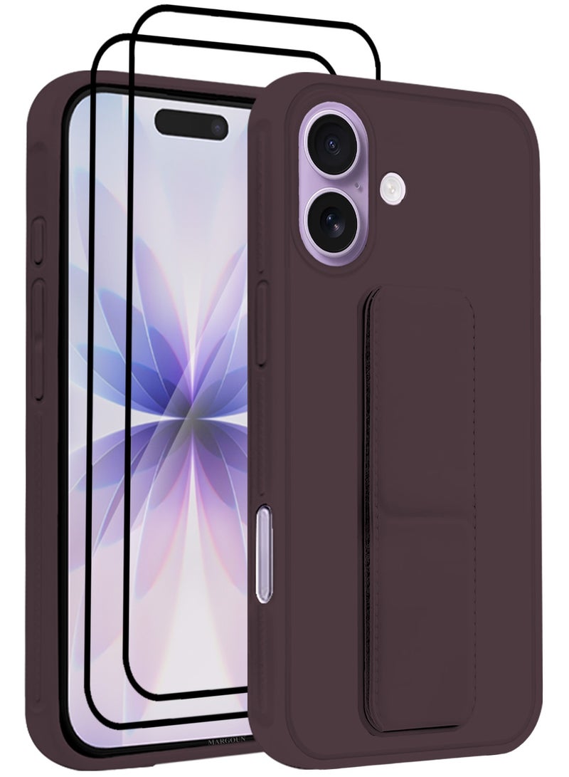 CATANES 3 Packs Premium PU Leather Case for iPhone 17 with Stand Function Shockproof and Anti Scratch Finger Grip with Two 3D Screen Protector - Image 1