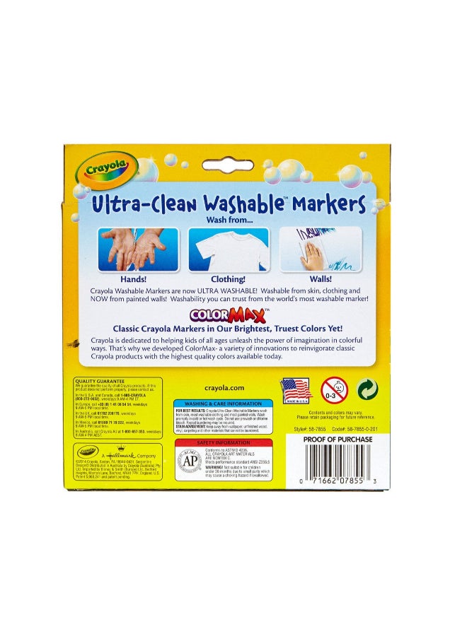 Crayola 10 Count Ultra-Clean Washable Bright, Broad Line, Color Max Markers - Image 3