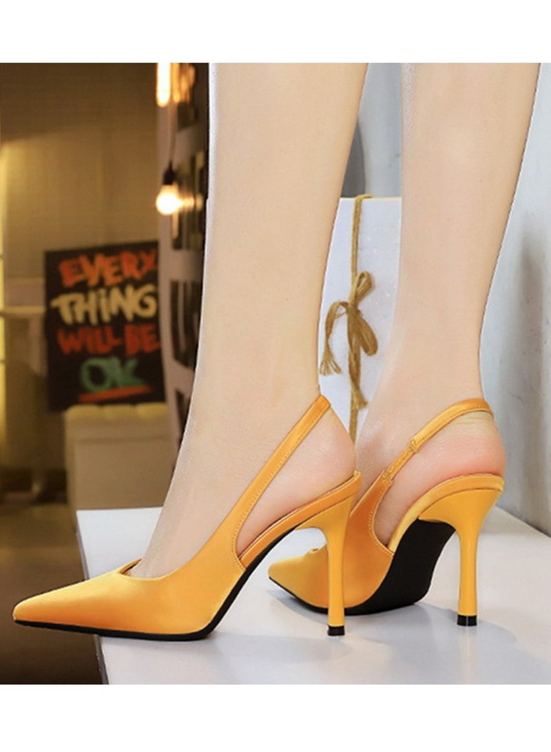 بيج تري المرأة مغلقة أشارت إصبع القدم كعب عالي مع أحزمة الكاحل ساندال مضخات لون الخزج 9.5CM - Image 4