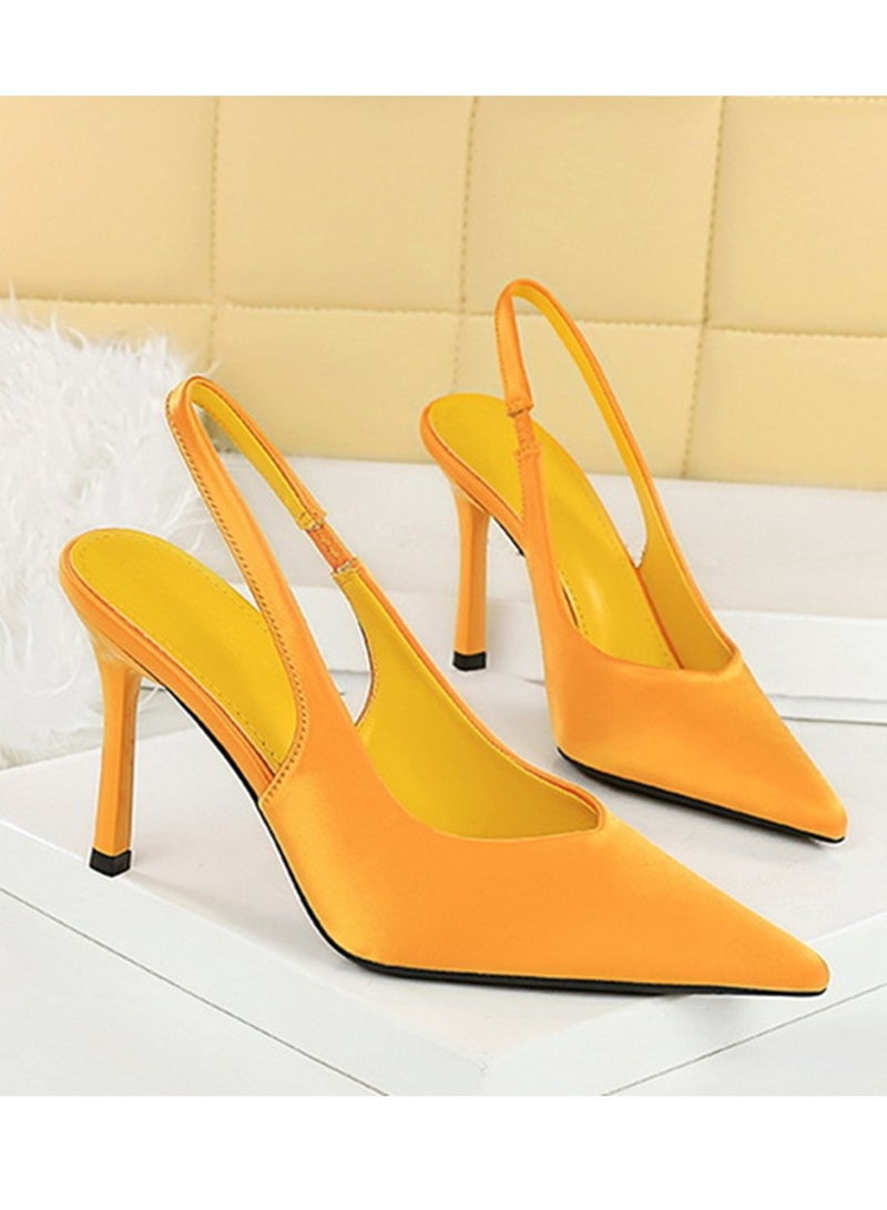 بيج تري المرأة مغلقة أشارت إصبع القدم كعب عالي مع أحزمة الكاحل ساندال مضخات لون الخزج 9.5CM - Image 2