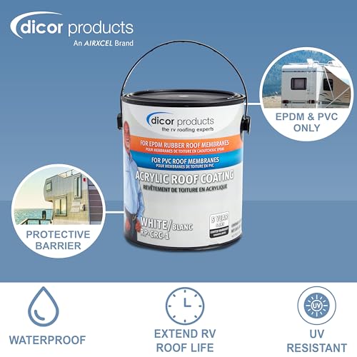 Dicor ديكور RP-CRC-1 طلاء أكريليك مطاط EPDM الجزء 2 - أبيض، 1 جالون - Image 3