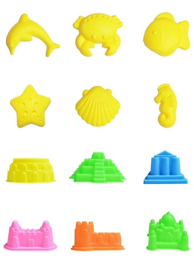 SEYROLIN 1 Kg Creative Sand for Kids with Free 12 pcs Castle Molds | Kids Activity Toy Soft Sand Clay - Natural Color - Image 2