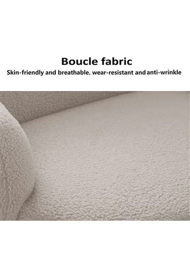 تايمي كرسي قماش بوكلية أنيق منجد بذراعين ومسند ظهر مريح وأرجل معدنية، كرسي ميكب لطاولة التزيين، كرسي تسريحة لغرفة النوم، كرسي لغرفة المعيشة والمكتب - أبيض - Image 5