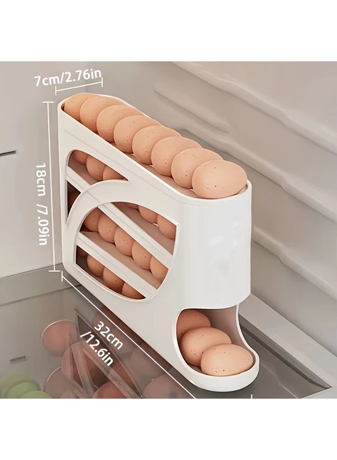 1pc Yellow Egg Storage Box Food Grade Thickened Sliding Ramp Design For Worry Free Freshness Suitable For Refrigerator Side Door - Image 2