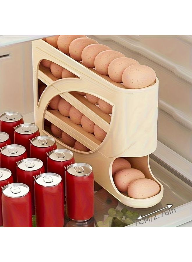 1pc Yellow Egg Storage Box Food Grade Thickened Sliding Ramp Design For Worry Free Freshness Suitable For Refrigerator Side Door - Image 3