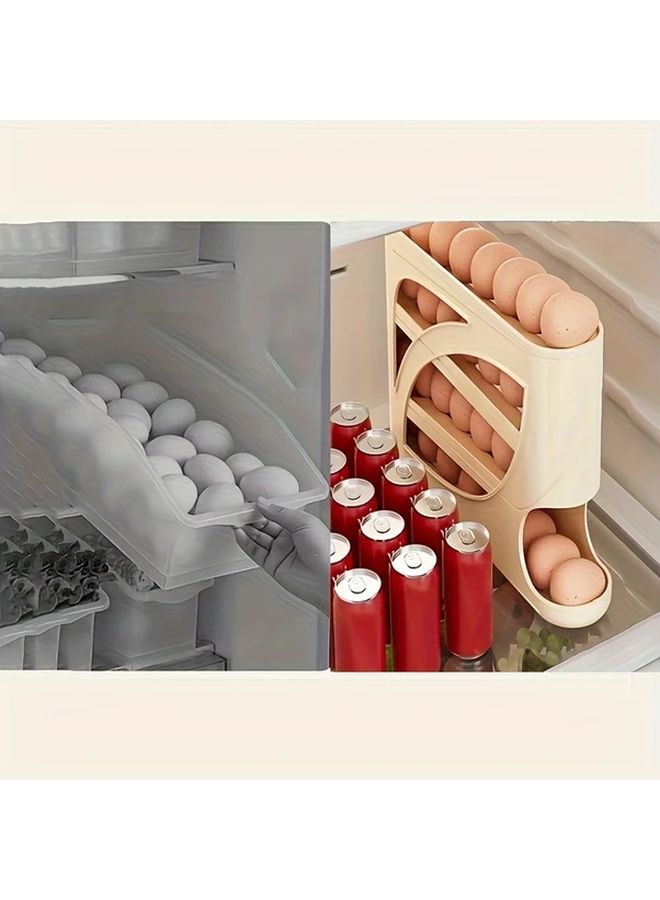 1pc Yellow Egg Storage Box Food Grade Thickened Sliding Ramp Design For Worry Free Freshness Suitable For Refrigerator Side Door - Image 5