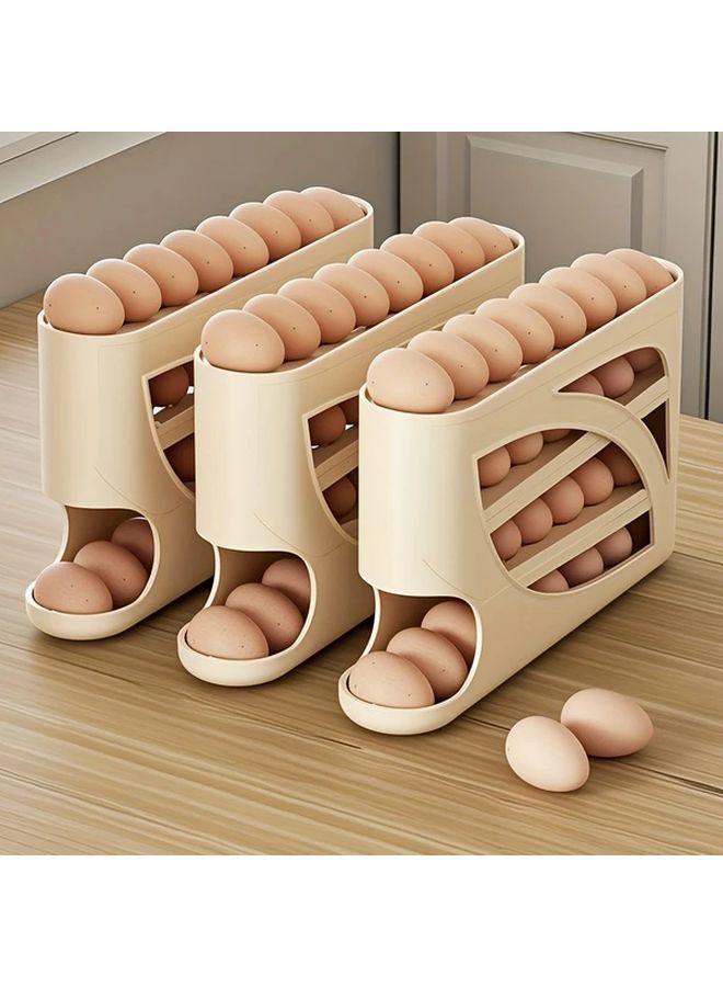 1pc Yellow Egg Storage Box Food Grade Thickened Sliding Ramp Design For Worry Free Freshness Suitable For Refrigerator Side Door - Image 1