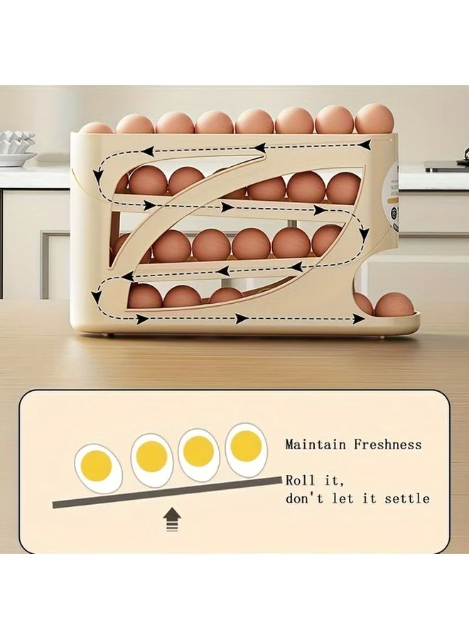 1pc Yellow Egg Storage Box Food Grade Thickened Sliding Ramp Design For Worry Free Freshness Suitable For Refrigerator Side Door - Image 4