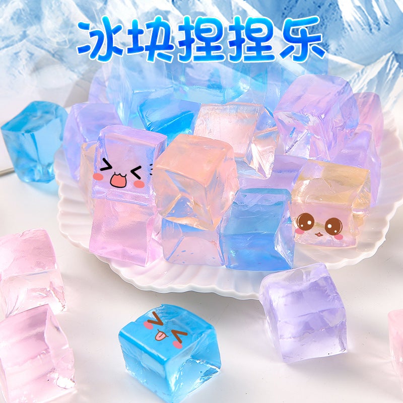 Children's Creative Simulation Ice Cube Shape Squishy Slow Rebound Ice Cube Toy Sticky Fun Small Toy Desktop  Decoration - Image 1